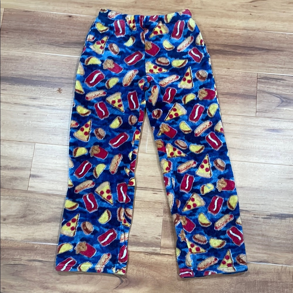 Kids Fun Food Print Fuzzy Pajama Pants for boys size 10/12